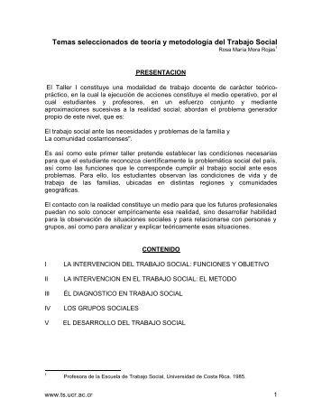 Temas seleccionados de teorÃ­a y metodologÃ­a del Trabajo Social