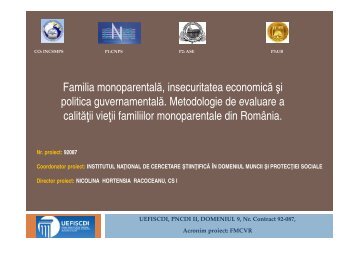 Familia monoparentala, insecuritatea economica si politica