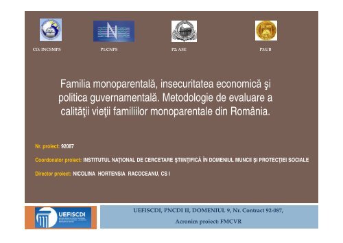 Familia monoparentala, insecuritatea economica si politica