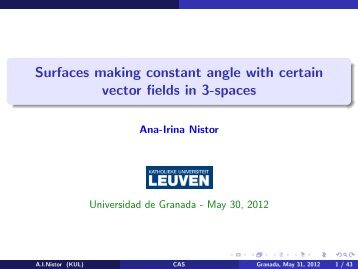 Surfaces making constant angle with certain vector fields in 3-spaces