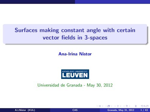 Surfaces making constant angle with certain vector fields in 3-spaces