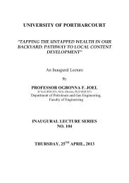 104th Inaugural Lecture - 2013 by Prof Ogbonna F. Joel