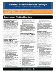 Emergency Medical Services - Central Ohio Technical College