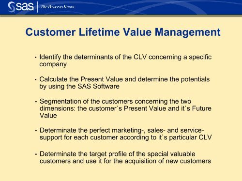 Customer Lifetime Value in Insurance - sasCommunity.org