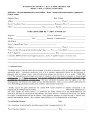 Medication Authorization Form - Woodstock School District 200