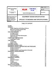 equipment design specification - KLM Technology Group