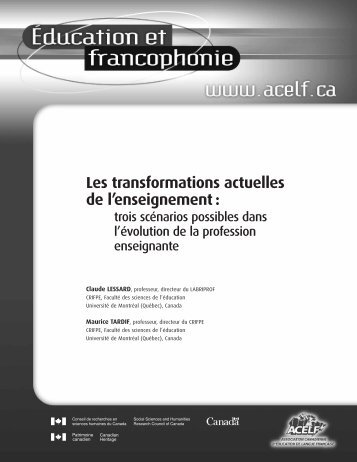 Les transformations actuelles de l'enseignement - acelf