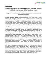 Godrej Agrovet launches Dripzyme to meet the special nutrient ...