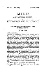 Computing Machinery and Intelligence - Mind