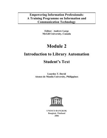Module 2 - Introduction to Library Automation - UNESCO Bangkok