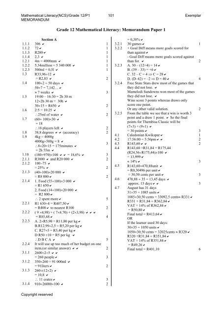 Mathematics and Mathematical Literacy - Thutong