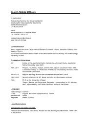 CV for GrazFellowship - Centre for Southeast European Studies