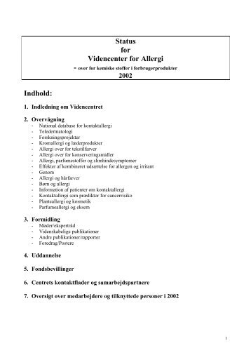 Ãrsrapport 2002 - Videncenter for Allergi