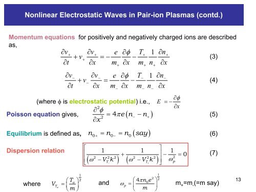 Non-linear electrostatic waves in pair-ion plasmas - National Centre ...