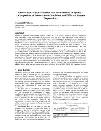 Simultaneous Saccharification and Fermentation of ... - VA-teknik, LTH