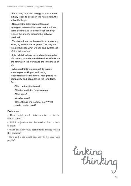 Curriculum for Excellence: Joined-up Thinking for the ... - WWF UK