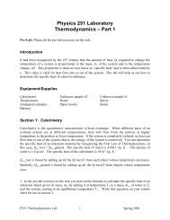 Physics 251 Laboratory Thermodynamics â Part 1 - Web Physics