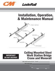Ceiling Mounted Work Station and Monorail Manual - Columbus ...