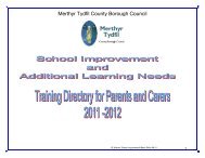 Parents and carers training directory 2011- 2012m - Merthyr Tydfil ...