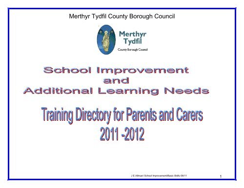 Parents and carers training directory 2011- 2012m - Merthyr Tydfil ...