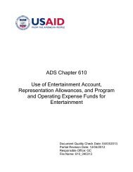 ADS 610 â Use of Entertainment Account, Representation ... - usaid