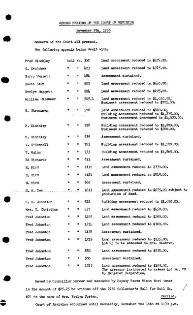 1956 Georgina - Council Minutes