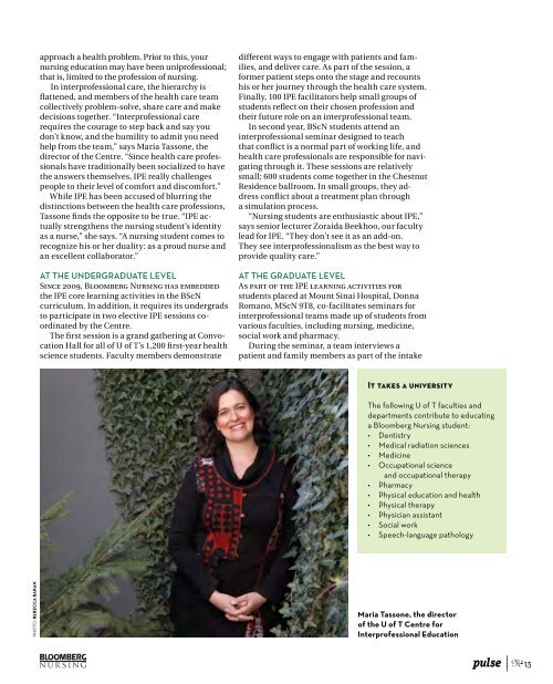 Pulse magazine - Lawrence S. Bloomberg Faculty of Nursing