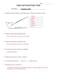 Light and Sound Study Guide