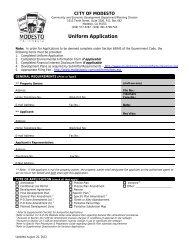 Planning Uniform Application - City of Modesto