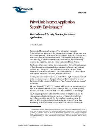 IASE ( Internet Application Security Environment ) - Privy Link