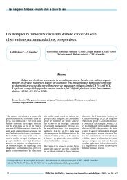 Les marqueurs tumoraux circulants dans le cancer du sein ...