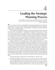 Leading the Strategic Planning Process - Club Managers ...