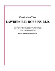 LAWRENCE D. ROBBINS. M.D. - Robbins Headache Clinic