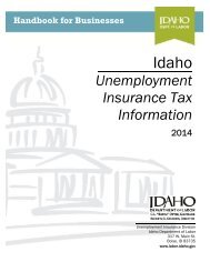 Unemployment Insurance Tax Information - Idaho Department of ...