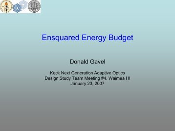 Ensquared Energy - Caltech Optical Observatories