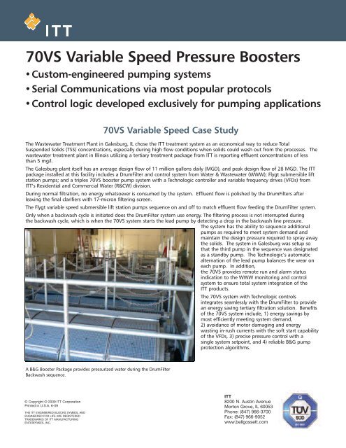 70VS Variable Speed Pressure Boosters ... - Versamx.mx