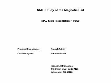 PDF - NIAC Study of the Magnetic Sail