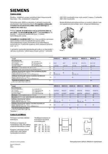 3RW3-kÃ¤yttÃ¶ohje - Siemens