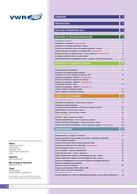 Mesures analytiques