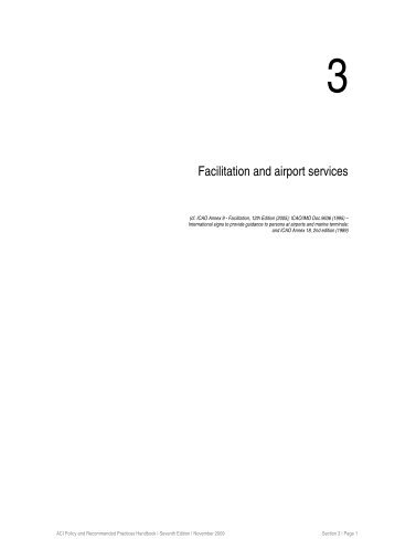 Facilitation and airport services - Airports Council International