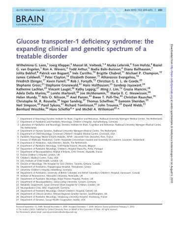 Glucose transporter-1 deficiency syndrome: the expanding clinical ...