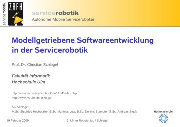 Modellgetriebene Softwareentwicklung in der Servicerobotik - ZAFH ...