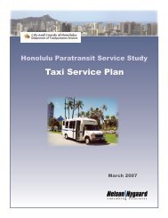 Taxi Service Plan - City and County of Honolulu