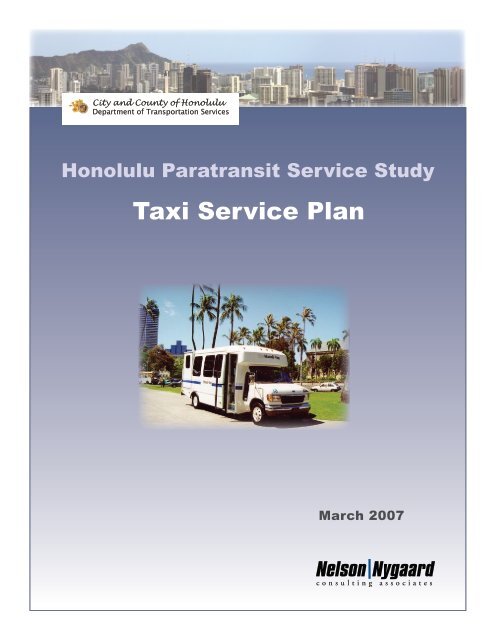 Taxi Service Plan - City and County of Honolulu