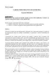 LABORATORIO DIDATTICO DI GEOMETRIA Esercizi: FOGLIO 6