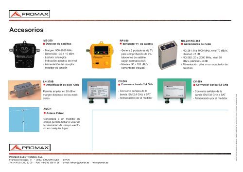 CatÃ¡logo de InstrumentaciÃ³n para Telecomunicaciones - Promax