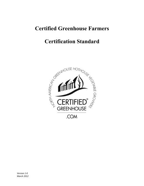 Certified Greenhouse Farmers Certification Standard - SCS Global ...