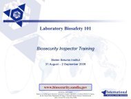 Laboratory Biosafety 101 - Sandia National Laboratories