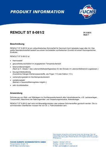 RENOLIT ST 8-081/2 - Korb Schmierstoffe