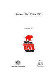 Save the Tas Devil Program Business Plan - Save the Tasmanian ...